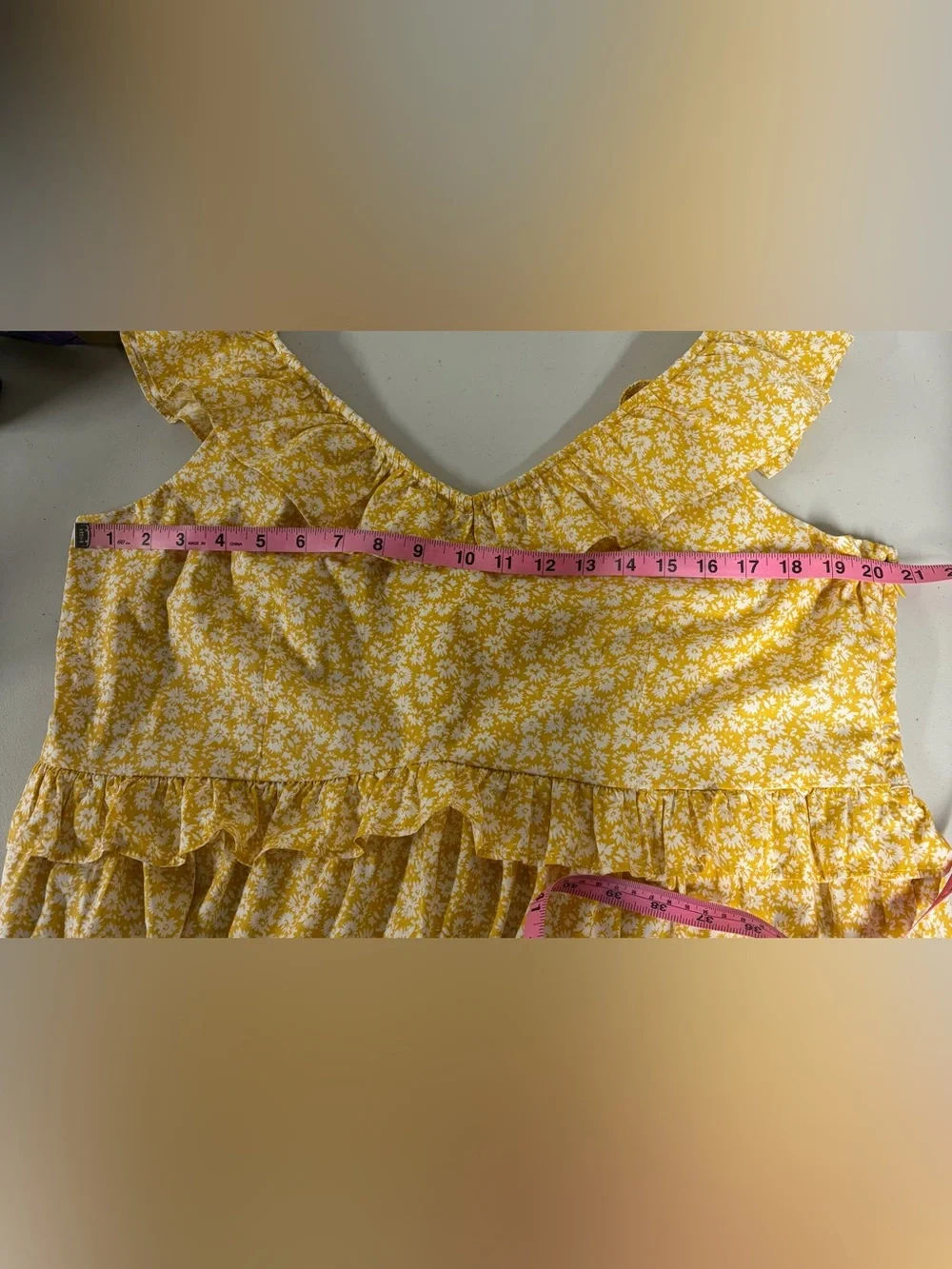 J. Crew Yellow Floral Ruffle Midi Dress Size 18